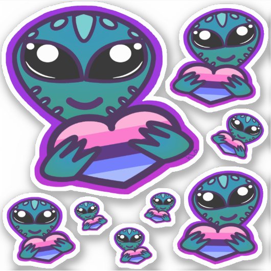 Omnisexual und Proud Alien Stickers Aufkleber (Vorderseite)