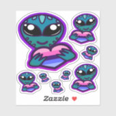 Omnisexual und Proud Alien Stickers Aufkleber (Blatt)