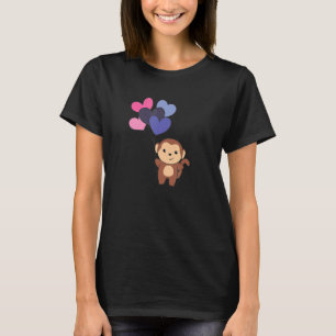 Omnisexuelle Flagge Ballon Herzen Stolz Lgbtq Affe T-Shirt
