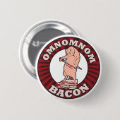 Omnom Bacon Advertising Parody Button (Vorne & Hinten)