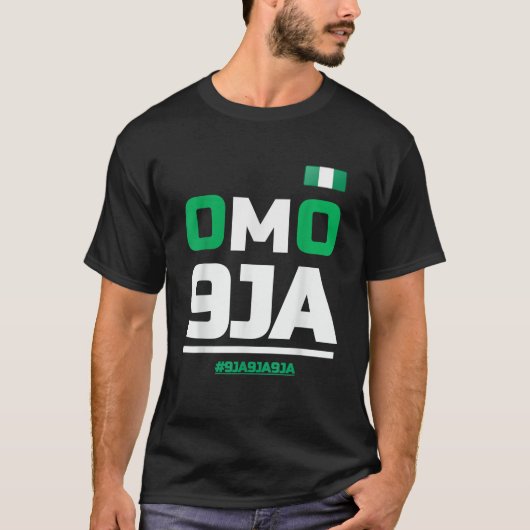 Omo 9JA mit nigerianischer Flagge T-Shirt (Vorderseite)