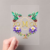 OMO Hummingbird Any Letters Custom Wedding Acryleinladungen (Insitu (Handheld))