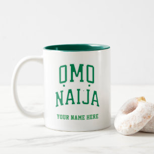 Omo-Naija — Personalisierter Nigerianer Zweifarbige Tasse
