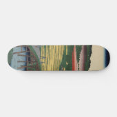 Omokage Bridge Vintage Ukiyo-e japanische Kunst Skateboard (Horizontal)