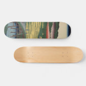 Omokage Bridge Vintage Ukiyo-e japanische Kunst Skateboard (Horizontal)