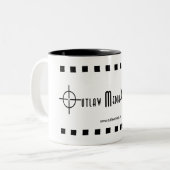 OMP schwarzes Logo Zweifarbige Tasse (Vorderseite Links)