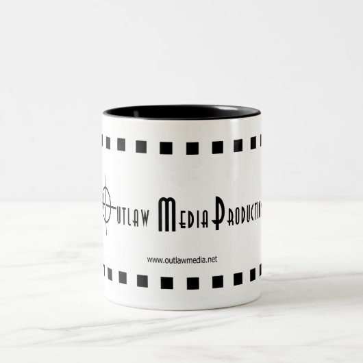 OMP schwarzes Logo Zweifarbige Tasse (Mittel)