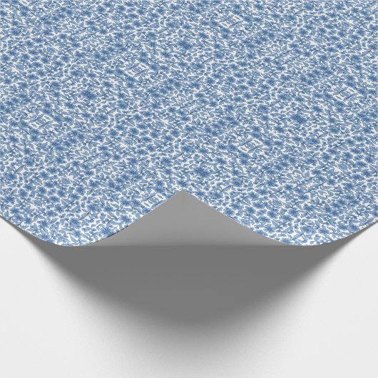 Omphaloden Blaufloral Geschenkpapier (Ecke)