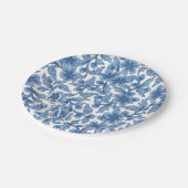 Omphaloden Blaufloral Pappteller (Schrägansicht)