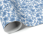 Omphalodes Blue Floral Wrapping Paper Geschenkpapier (Rolleneckpunkt)
