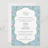 Omphalodes Blue und Basil Green Probe Dinner Einladung (Vorderseite)