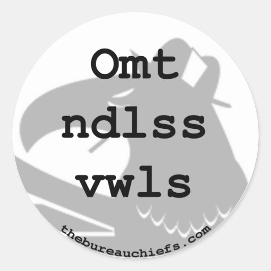 Omt Ndlss Vwls Sticker (Vorderseite)