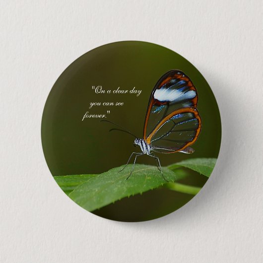 "On a Clear Day" Glasflügel-Butterfly-Design Button (Vorderseite)
