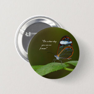 "On a Clear Day" Glasflügel-Butterfly-Design Button