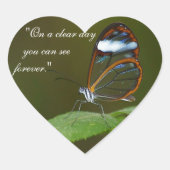 "On a Clear Day" Glasflügel-Butterfly-Design Herz-Aufkleber (Vorderseite)