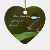 "On a Clear Day" Glaswing Butterfly Design Keramikornament (Vorne)