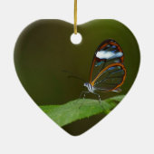 "On a Clear Day" Glaswing Butterfly Design Keramikornament (Hinten)