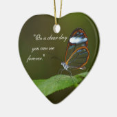 "On a Clear Day" Glaswing Butterfly Design Keramikornament (Links)