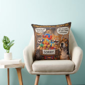 On a new job, funny pet throw pillow kissen (Stuhl )