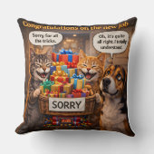 On a new job, funny pet throw pillow kissen (Vorderseite)