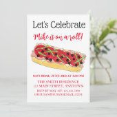 On a Roll Italian Sub Sandwich Congratulations Einladung (Stehend Vorderseite)