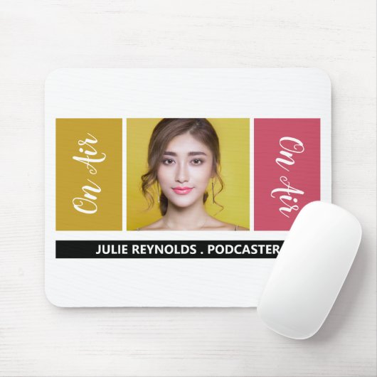 On Air - Podcaster-Foto - Retro-Podcast Mousepad (Mit Mouse)