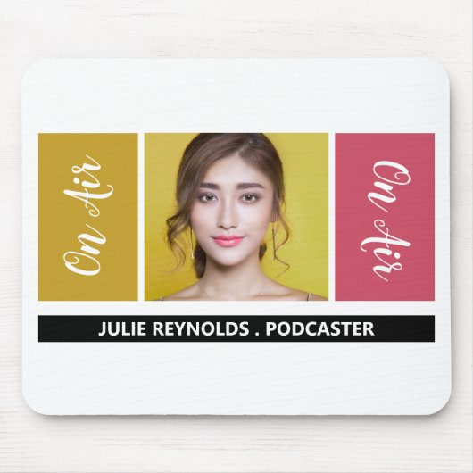 On Air - Podcaster-Foto - Retro-Podcast Mousepad (Vorne)