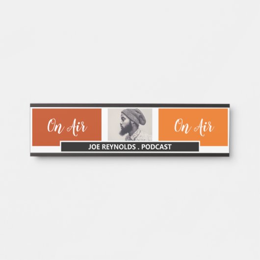 On Air - Podcaster-Foto - Retro-Podcast Türschild (Vorderseite )