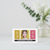 On Air - Podcaster-Foto - Retro-Podcaster Visitenkarte (Stehend Vorderseite)