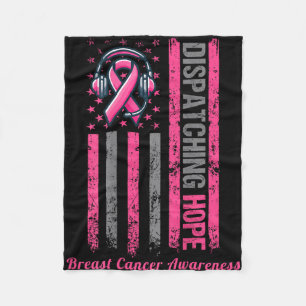 ON BACK Dispatcher Brustkrebs-Bewusstsein Pink Fleecedecke