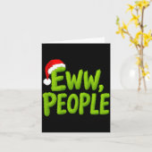 On Back Eww People Santa Hat Green Funny Christmas Karte (Gelbe Blume)