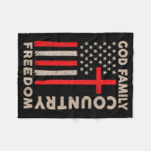 On-back God Family Country Dom Patriotic Christian Fleecedecke (Vorderseite (Horizontal))