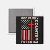 On-back God Family Country Dom Patriotic Christian Magnet (Vorderseite/Rückseite)