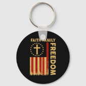 On-back Patriotic Christian Faith Family Dom God C Schlüsselanhänger (Vorderseite)