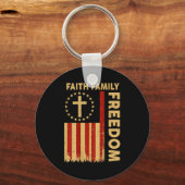 On-back Patriotic Christian Faith Family Dom God C Schlüsselanhänger (Vorderseite)