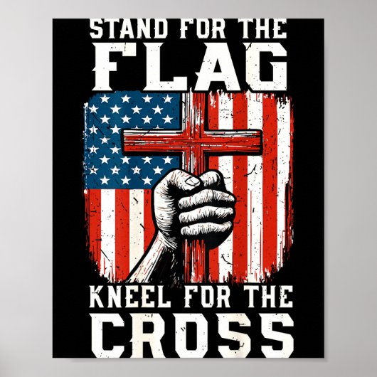 On-back Stand For Flag Kneel Cross Patriotic Chris Poster (Vorne)