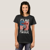 On-back Stand For Flag Kneel Cross Patriotic Chris T-Shirt (Vorne ganz)