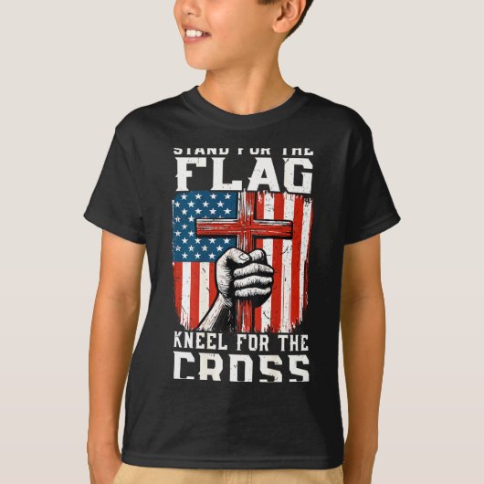 On-back Stand For Flag Kneel Cross Patriotic Chris T-Shirt (Vorderseite)