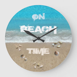 On Beach Time (anpassbare Uhr) Große Wanduhr