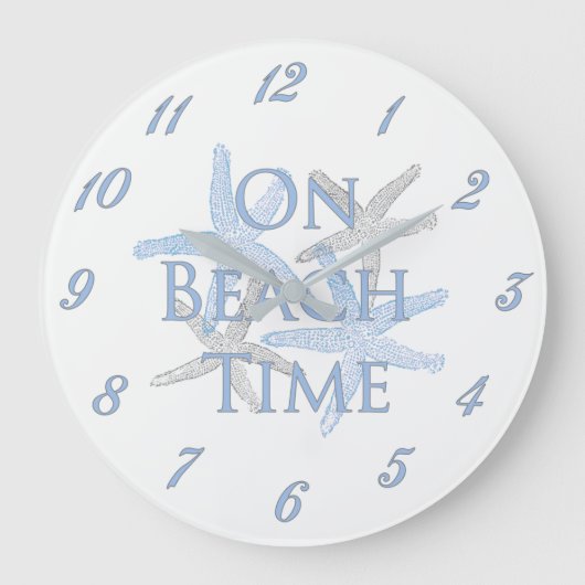 On Beach Time Große Wanduhr (Vorderseite)