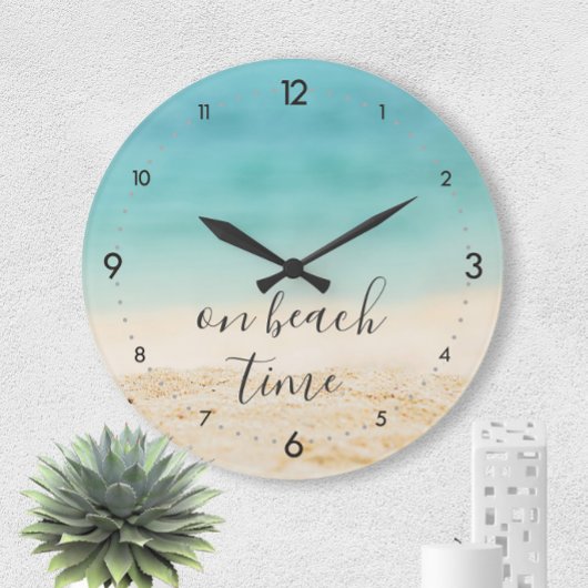 On Beach Time (individuell einstellbar!) Coastal B Große Wanduhr