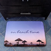 On Beach Time Lila California Sunset Foto Badematte