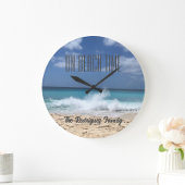 On Beach Time Personalisiert Family Beach Zuhause Große Wanduhr
