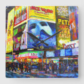 On Broadway Quadratische Wanduhr (Vorderseite)