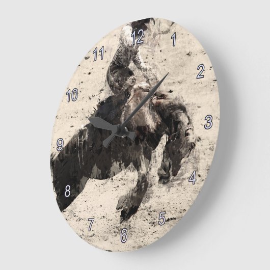 On - Bronco Busting Champ Große Wanduhr (Winkel)
