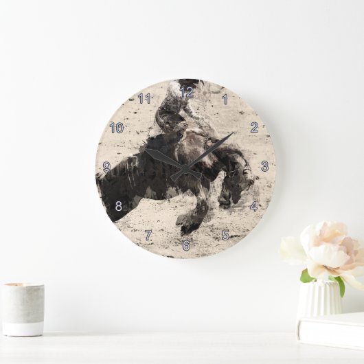 On - Bronco Busting Champ Große Wanduhr (Zuhause)