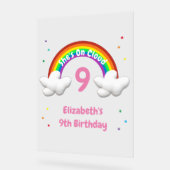 On Cloud 9! Rainbow Birthday Acrylschild (Winkel)