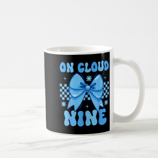 On Cloud Nine Bday 9th Birthday Girl Coquette Bow  Kaffeetasse (Rechts)