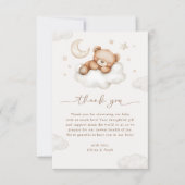 On Cloud Nine Neutral Teddy Bear Baby Shower Dankeskarte (Vorderseite)