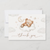 On Cloud Nine Neutral Teddy Bear Baby Shower Dankeskarte (Vorderseite)